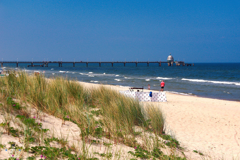 Strand und Seebrücke in Zinnowitz Usedom